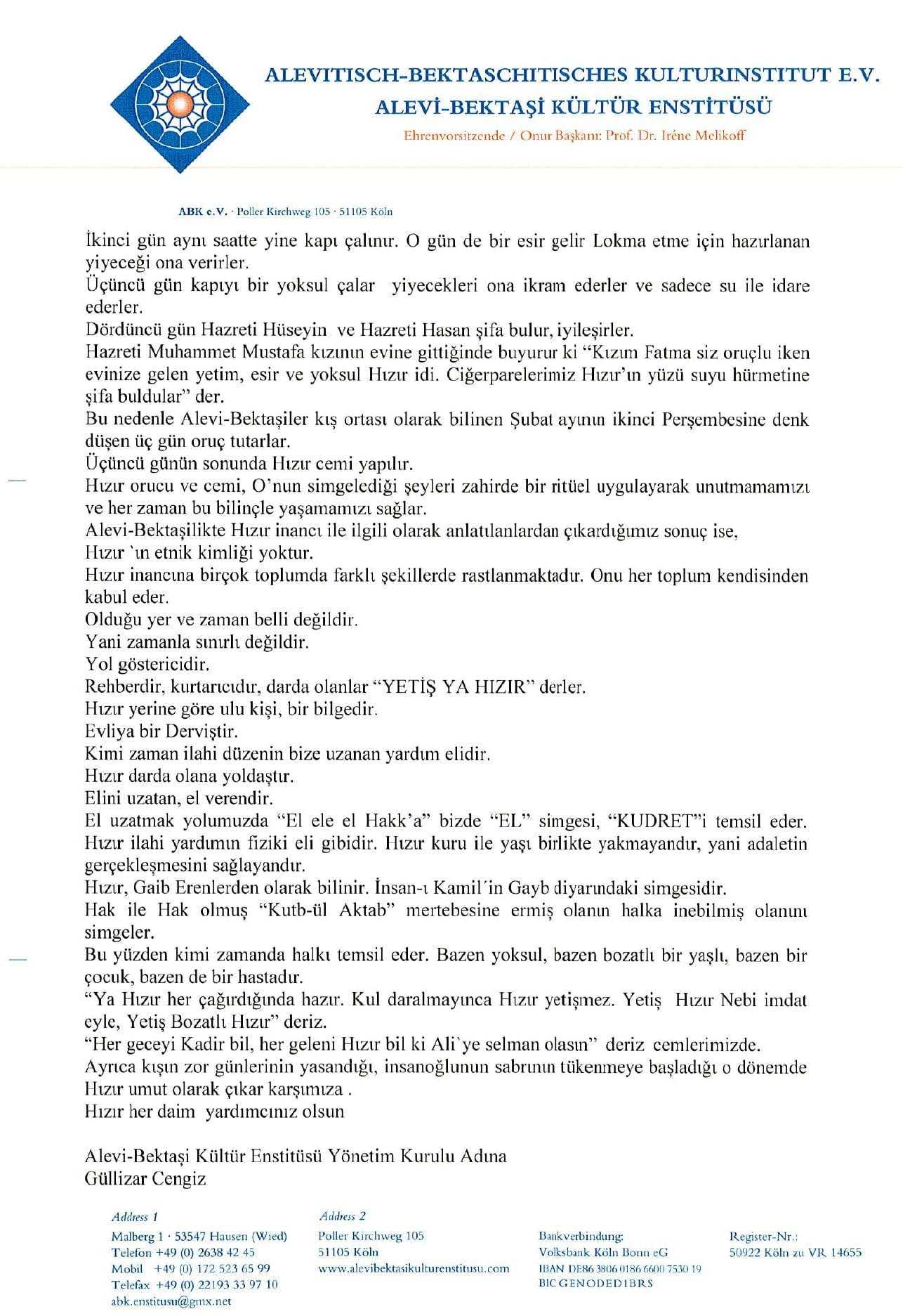 ALEVİ-BEKTAŞİ İNANCINDA HIZIR